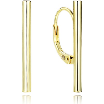 MINET 0235 Elegantní pozlacené stříbrné náušnice tyčky