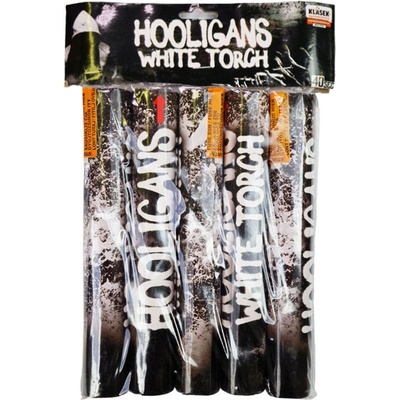 FOTBALOVÁ POCHODEŇ BÍLÁ 25 mm Dým 5 ks