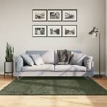 vidaXL Килим HUARTE с къс косъм, мек и миещ се, горско зелен 160x160см (375097)