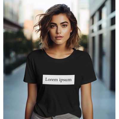 Bullshirt.sk Dámske tričko Lorem Ipsum V2 Čierna