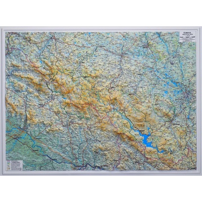 Šumava - nástěnná plastická mapa (vydání 2026) Varianta: bez rámu, Provedení: plastická mapa