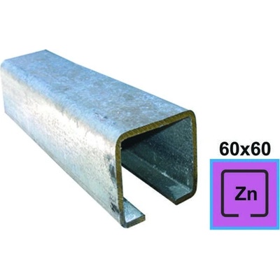 EKOfence Profil vodiaci spodný Zn, 60x60x4mm, L3m 10257