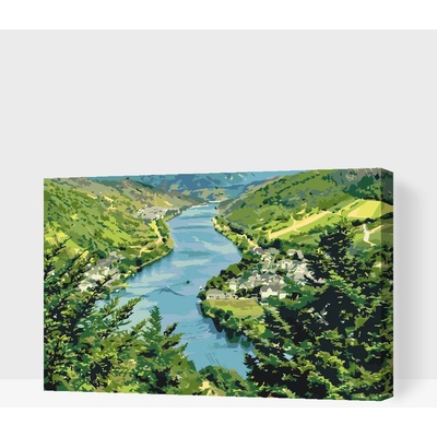 Vymalujsisam.cz Malování podle čísel Řeka Mosela Velikost 40 x 60 cm Rámování Na kartonové desce