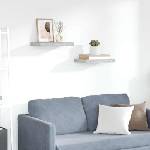 vidaXL Окачени стенни рафтове, 2 бр, бетонно сиви, 40x23, 5x3, 8 см, МДФ (326592)