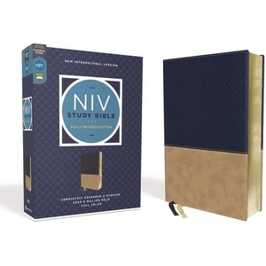 NIV Study Bible, Fully Revised Edition, Leathersoft, Navy/Tan, Red Letter, Comfort Print | Mark L. Strauss, Jeannine K. Brown (ISBN: 9780310448990)