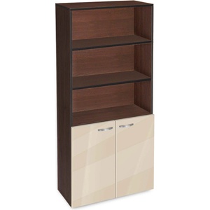 Bogdan Furniture G Етажерка BM-Ava-5 с две вратички, крем гланц с венге