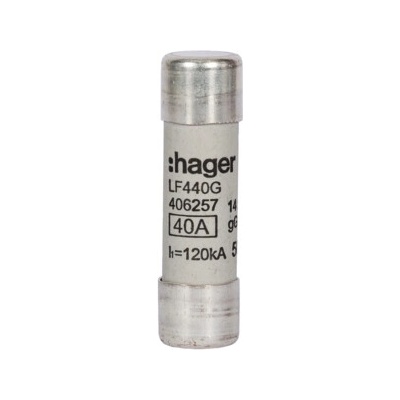 HAGER Pojistka LF440G 40A PV14 gG 500V, válcová (balení 10ks) LF440G
