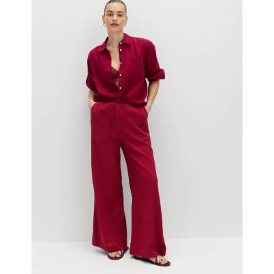 Marks & Spencer Плажни панталони, с високо съдържание на памук и примес лен Marks & Spencer розова Marks & Spencer | Rozov | ЖЕНИ | 22 REG