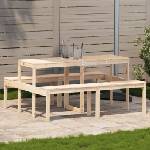 vidaXL Маса за пикник 160x134x75 см борово дърво масив (832562)