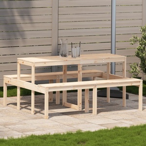 vidaXL Маса за пикник 160x134x75 см борово дърво масив (832562)