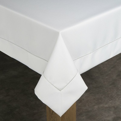 Takoy Bílý ubrus 145x400 cm MADELE s jemným stříbrným lemem-HF-371355 | 145 x 400 cm
