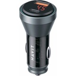 Havit - Зарядно за кола (CC2017) - Type-C, USB, 45W, 3A, Видим вътрешен структурен дизайн - Черно/Синьо
