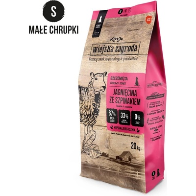 Wiejska Zagroda Puppy Jehněčí se špenátem S 20 kg