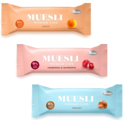 Tekmar Müsli tyčinka Brusnica a malina bez cukru 30g