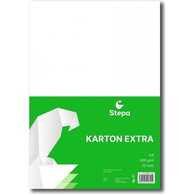 STEPA Barevný karton EXTRA 300g A4/10listů - bílý Množství: bal