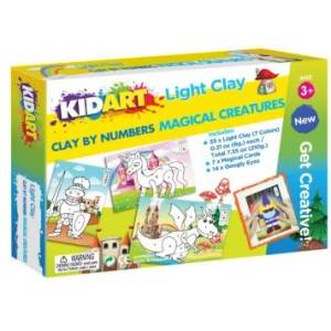Kid Art Детско изкуство: играйте с числата! Комплект за моделиране с глина - Магически същества