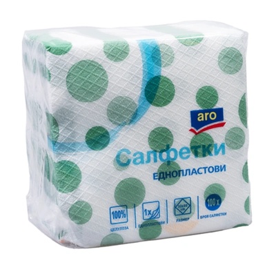 aro Салфетки бели с декорация 33x33см 100бр