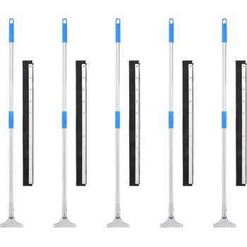 vidaXL Подови стъргалки 5 бр. 75x122, 5 cm стомана и гума (3329234)