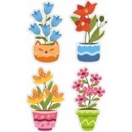 LearnHow Window decorations Spring large flowers in planters 4pcs