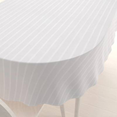 Biante damašek oválný ubrus DM-002 Bílý proužky 6 a 24 mm 140x200 cm