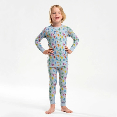 SAFA Dvouvrstvé rostoucí legíny pro děti merino bambus modré