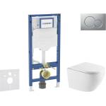 Geberit Duofix - Комплект за монтаж пред стена, тоалетна чиния Oudee и седалка със система „softclose, бутон Sigma01, лакиран матов хром SANI11CA2110 (SANI11CA2110)