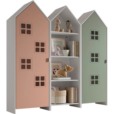Vipack Casami Bruges 172.8 x 171.5 x 37 cm růžová / zelená / bílá