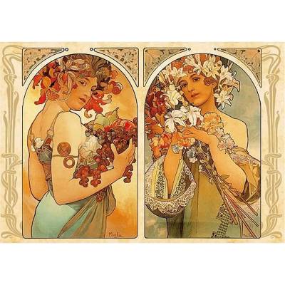 D-Toys - Puzzle Mucha: Fruit and Flowers - 1 000 piese