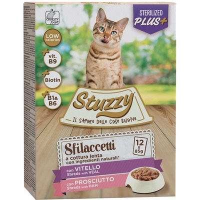 Stuzzy Cat Shreds MULTIPACK стерилизиран телешки и свински месо 12 x 85 г