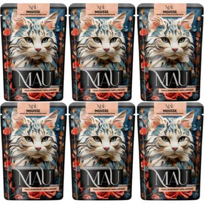MAU Mousse Sterilised Losos s krevetami a petrželovou natí 6 x 85 g