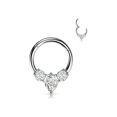 Šperky4U segment kruh se zirkony cartilage piercing NS0060-ST
