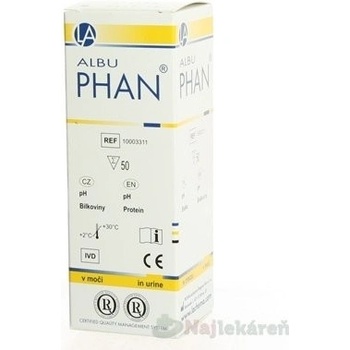 DP AlbuPhan diagnostické prúžky na moč 1 x 50 ks