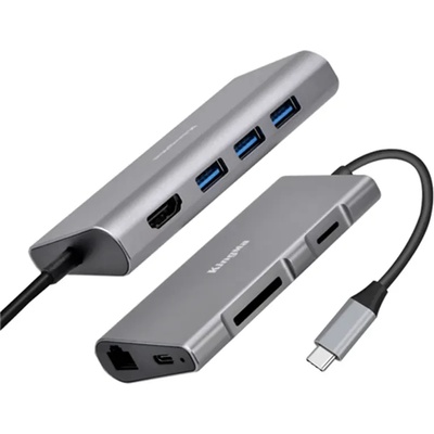 KingMa 8 в1 USB-C хъб за Macbook с HDMI и Ethernet портTFSD четец на карти KingMa