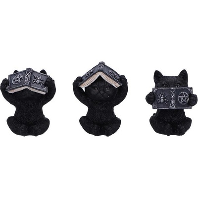 Nemesis Now Комплект статуетки Nemesis Now Adult: Humor - Three Wise Spell Cats, 8 cm (U6717A24)