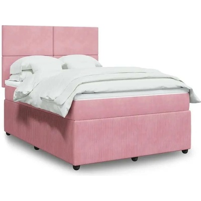 vidaXL 11461.3292381 Boxspring postel s matrací růžová samet