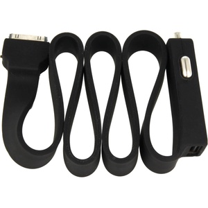 TYLT Зарядно за кола с вграден кабел и USB изход за iPhone 4/4S, iPhone 3G/3GS, iPhone, iPad с док конектор - Tylt Car Charger for Apple 30-Pin (674563)