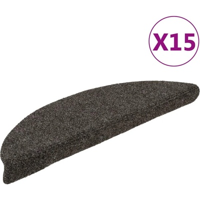 vidaXL Изтривалки за стълби, самозалепващи се, 15 бр. , 56x17x3 см, антрацит, полукръгли