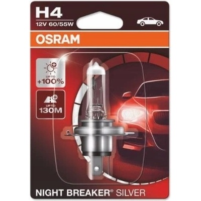 OSRAM žárovka H4 12V 60/55W P43T NIGHT BREAKER® SILVER (+100%)
