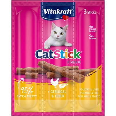 VITAKRAFT Cat Stick Mini hydina a pečeň 3 kusy