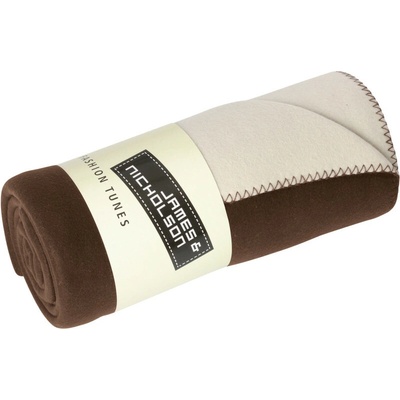 James & Nicholson Deka JN 952, 2-vrstvá, fleecová, 150x170cm COT020952e0599-brown/cream UNI Hnědá/krémová