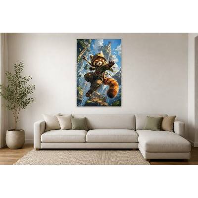Obraz na plátně – Zvířecí hrdina mezi zarostlými věžemi 90 × 135 cm
