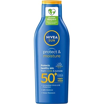 Nivea Sun Protect & Moisture слънцезащитно мляко spf 50 унисекс 200 мл