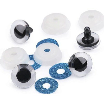 Bezpečnostní oči 20mm glitrové modré (1pár)