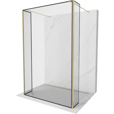 Mexen Kioto самостоятелна душ кабина 130 x 30 x 30 см, черна рамка, златна (800-130-030-222-50-70-030)