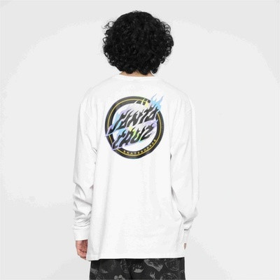 Santa Cruz Holo Flamed Dot L/S T-Shirt White