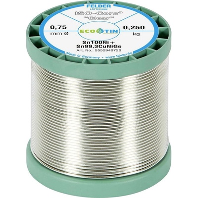 Felder ISO-Core Clear Sn100Ni+ pájecí cín cívka Sn99,25Cu0,7Ni0,05 0.250 kg 0.75 mm