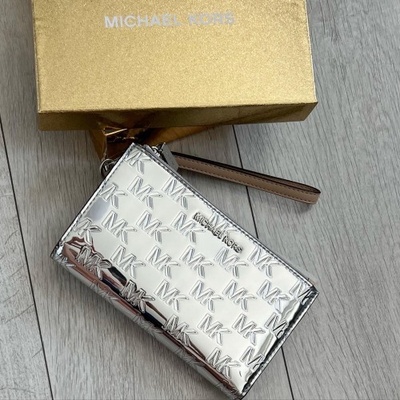 Michael Kors pouzdro peněženka metallic stříbrná
