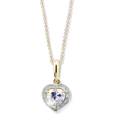 Cutie Jewellery Zlatý prívesok srdca Z6308Z White