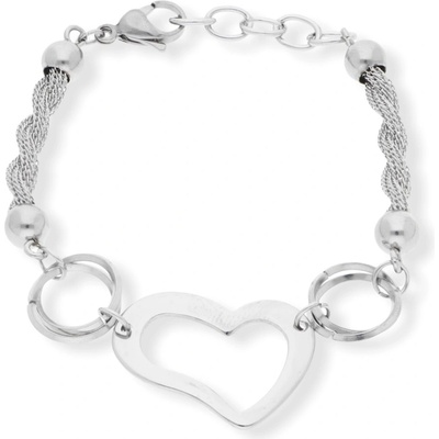 Ewena dámský ocelový náramek srdce SL655