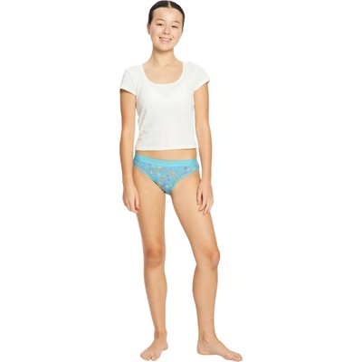 Modibodi dievčenské menštruačné nohavičky Smileyworld Teen Hipster Bikini Moderate Wonderlust Blue